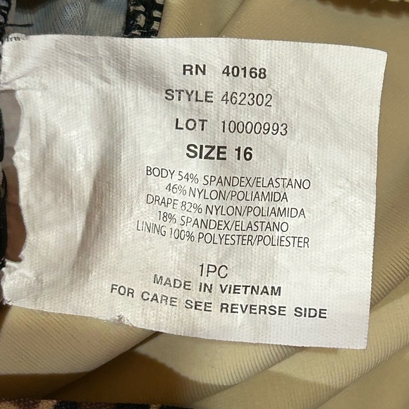 TrimShaper Ruched One Piece Cheetah Animal Print Swimsuit Bathing Suit Size 16 - Picture 4 of 6